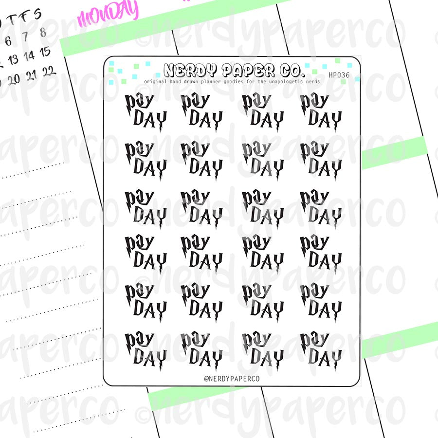 PAY DAY | Hand Drawn Stickers Deco | HP036