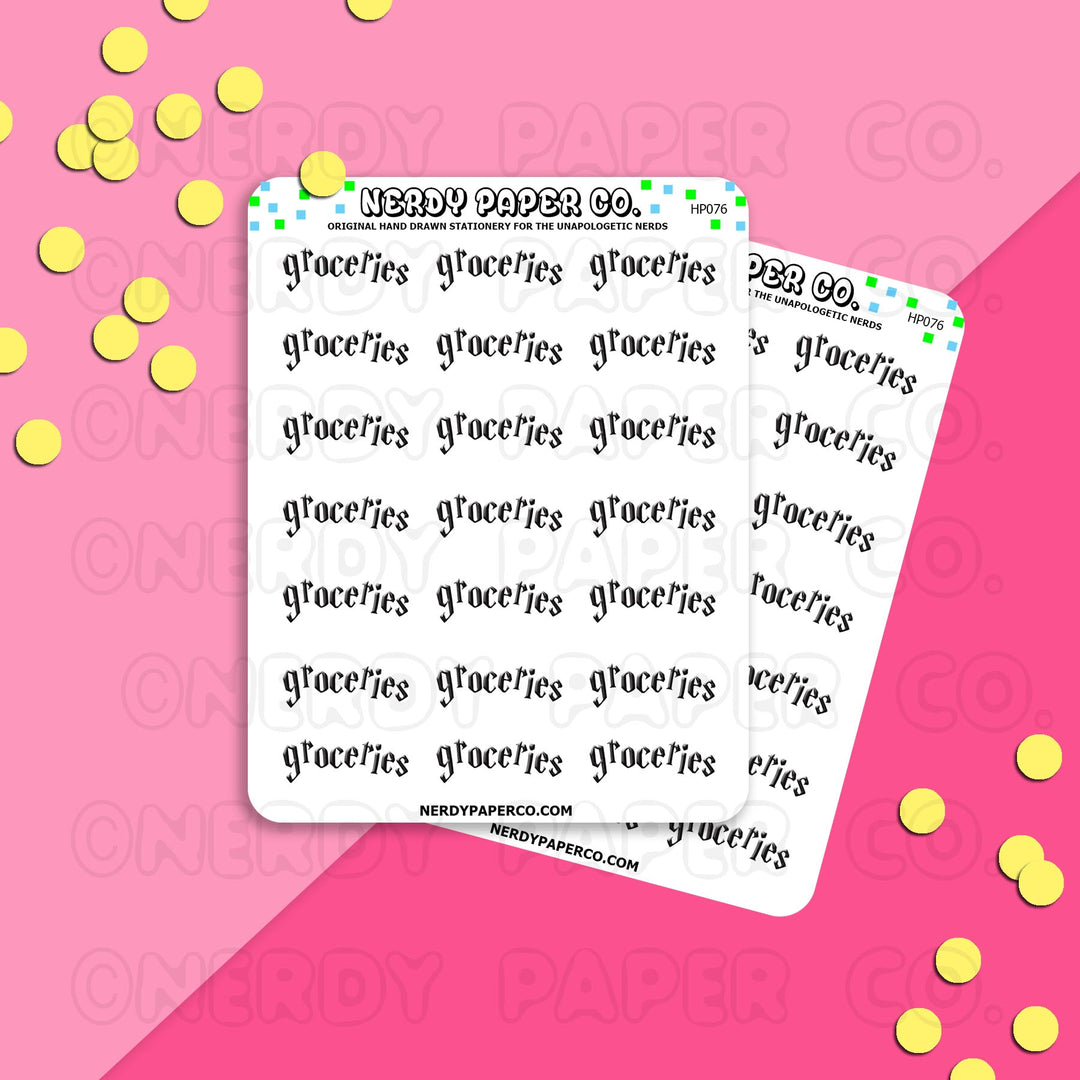 GROCERIES - Hand Drawn Stickers Deco | HP076