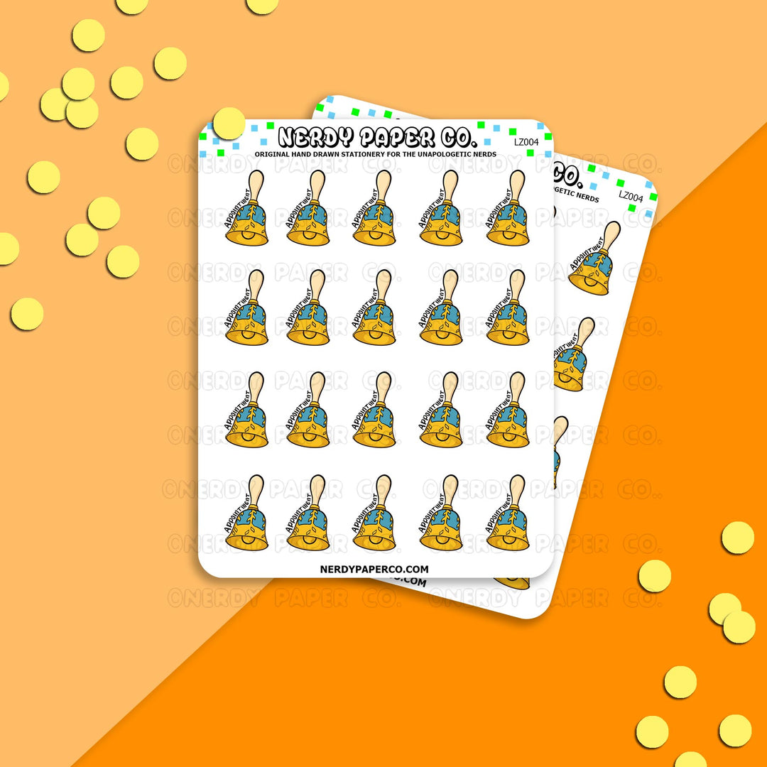 APPOINTMENT BELL - Hand Drawn Planner Stickers - Deco - LZ004