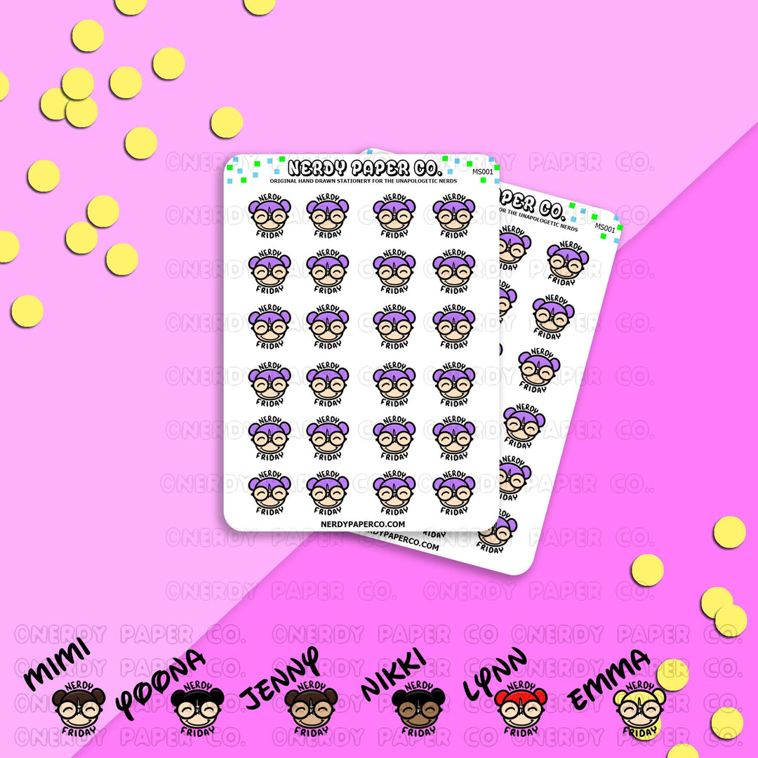 NERDY FRIDAY - MICRO SIZE - Hand Drawn Planner Stickers - Deco -MS001