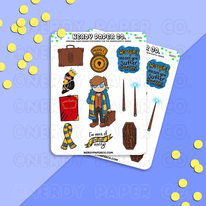 Zoologist Wizard Sampler | Hand Drawn Stickers - Deco | NS001