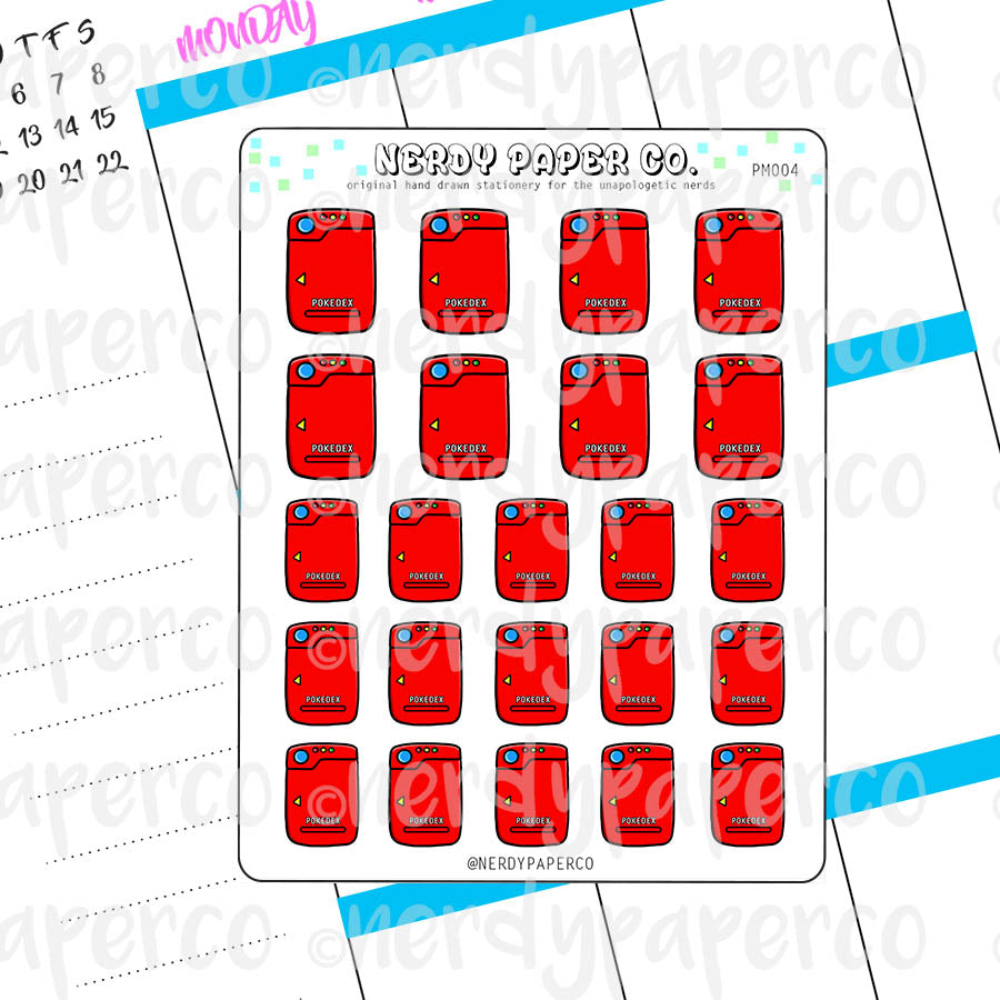 POKEDEX - Hand Drawn Planner Stickers Deco | PM004