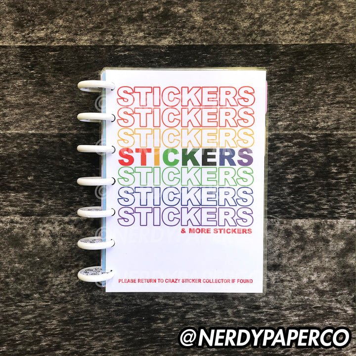 RAINBOW 'STICKERS STICKERS STICKERS' - REUSABLE STICKER COLLECTOR BOOK