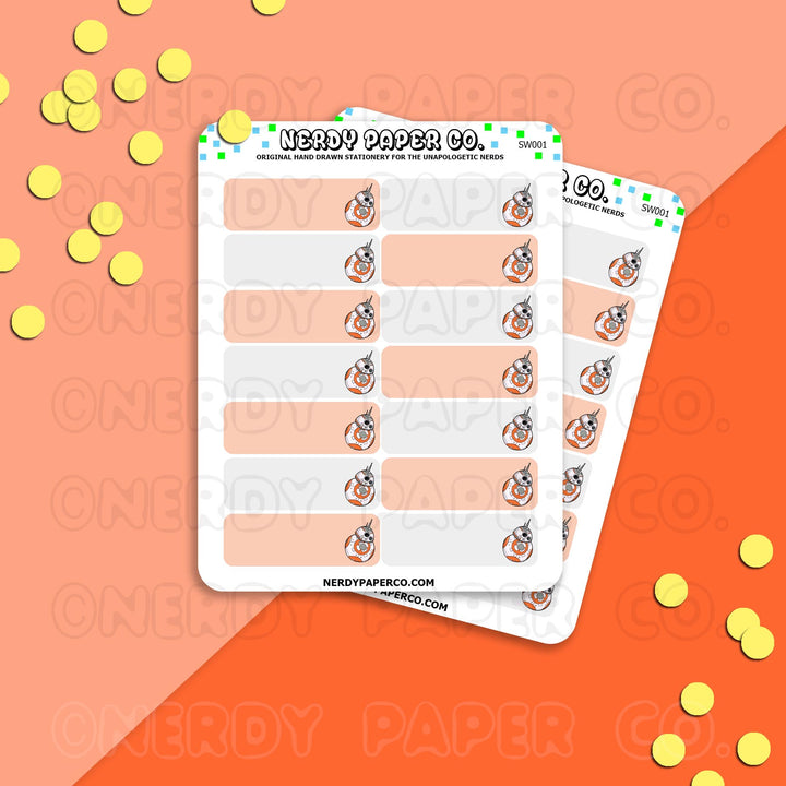 BB  |  1/4 BOX STICKERS- Hand Drawn Space Planner Stickers - Deco -SW001