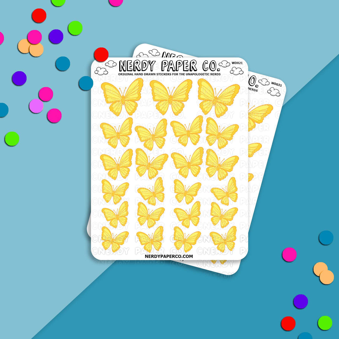 'Enchanted' Butterflies- Hand Drawn Planner Stickers - WD021