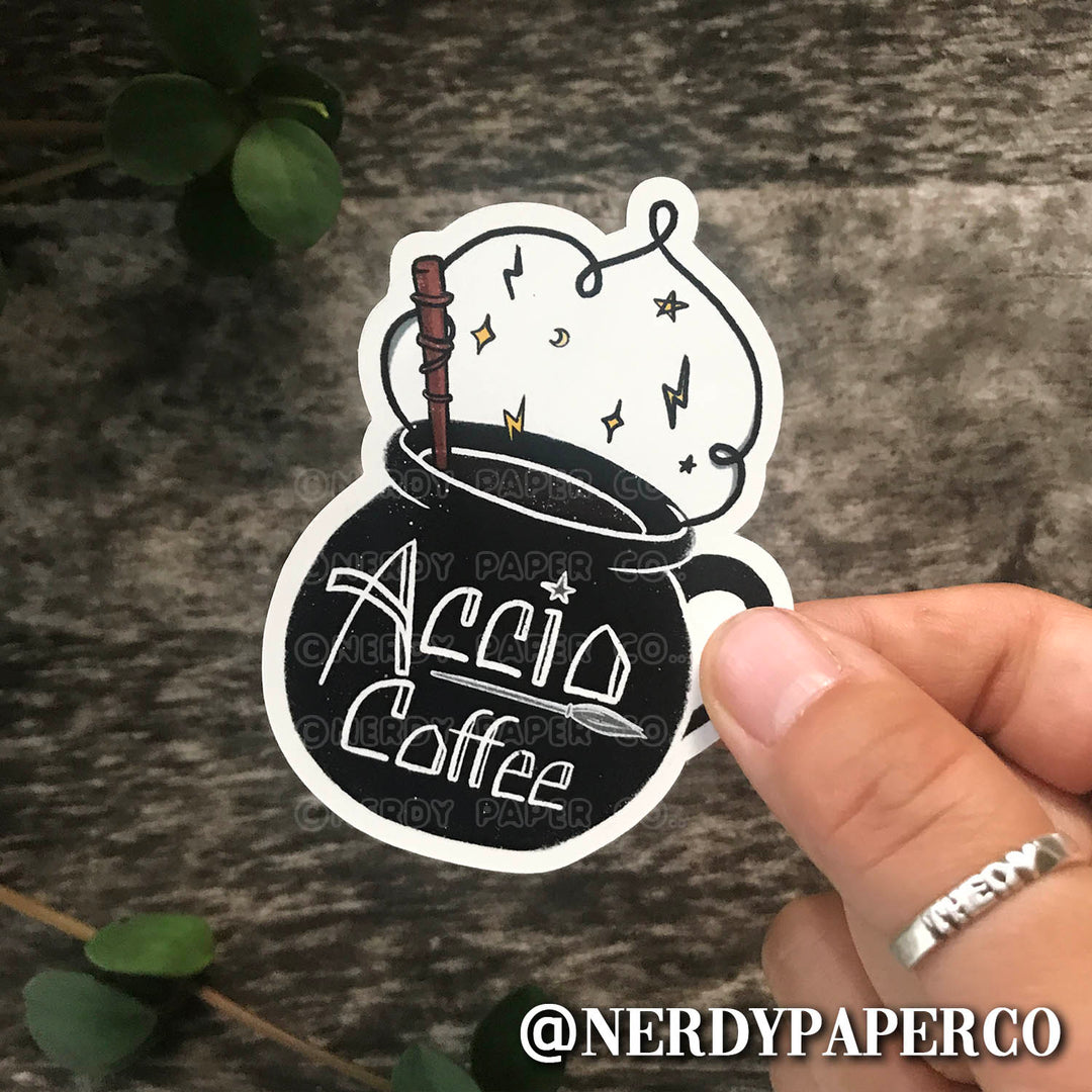 AKKIO COFFEE CAULDRON - Hand Drawn Wizard Vinyl Sticker