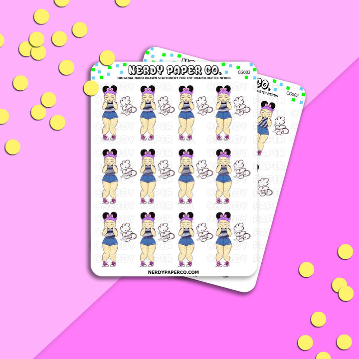 HAPPY FARTS | BEAUTIFUL GIRLS - Hand Drawn Planner Stickers -CG002