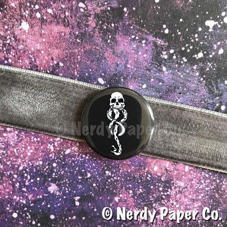 DARK MAGIC PIN BADGE |  Wizard  | Handmade Pin Badge