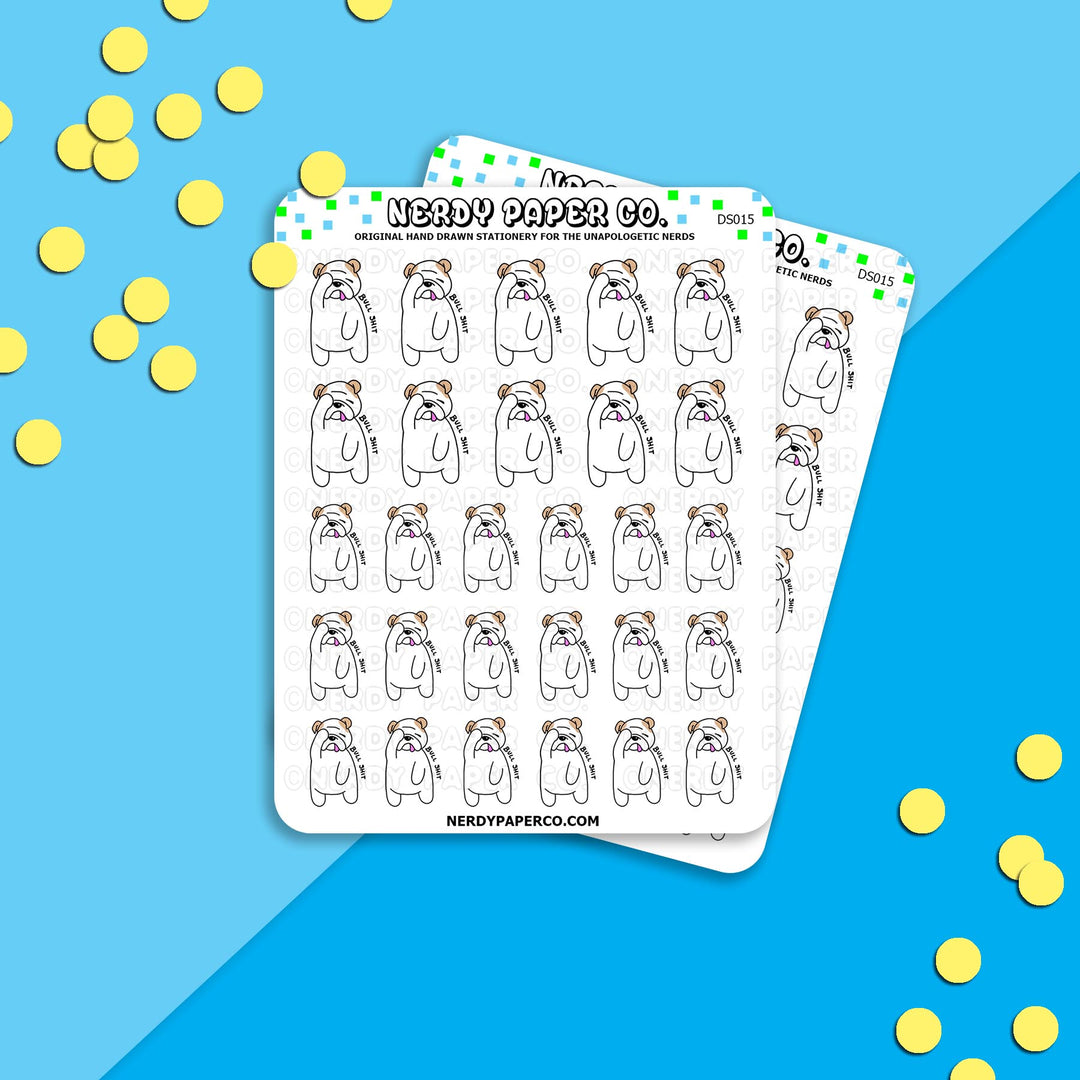 BULL SHIT THEO - Hand Drawn Planner Stickers - DS015