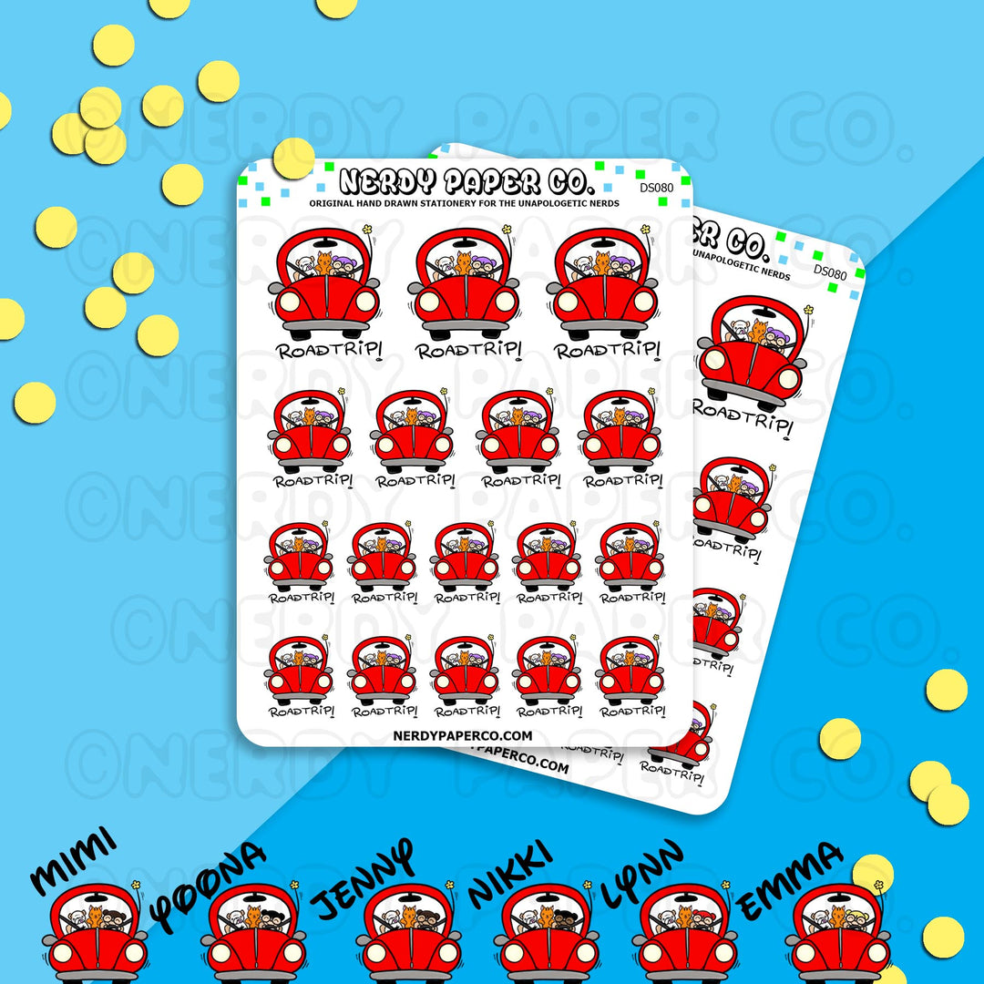 ROAD TRIP! / Hand Drawn Planner Stickers / Deco - DS080