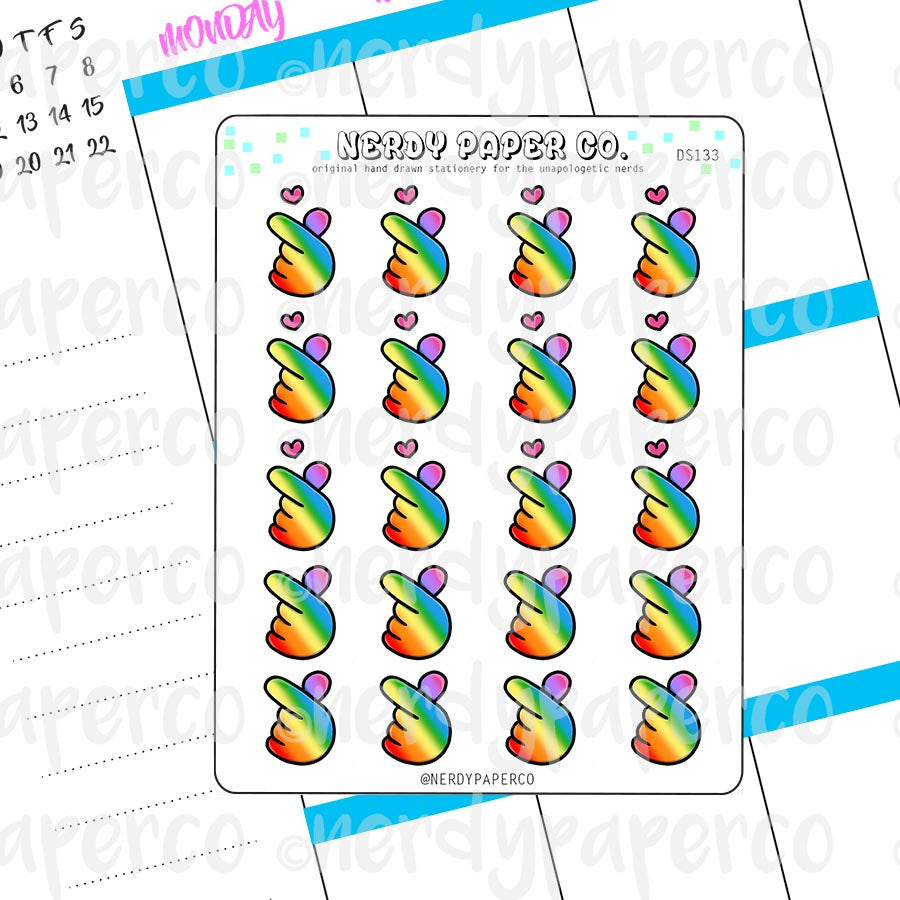 KPOP HEARTS - Hand Drawn Planner Stickers - DS133