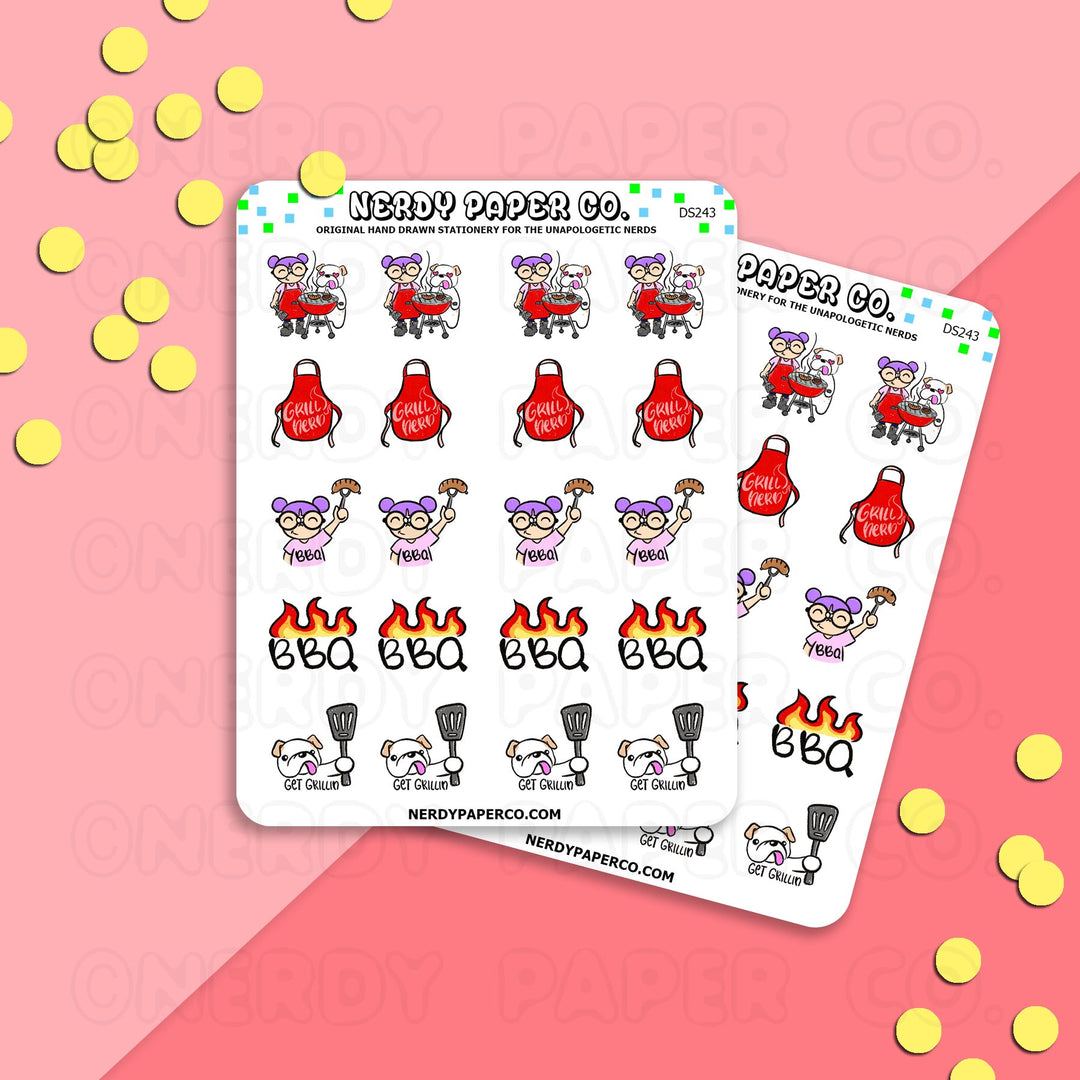 BBQ TIME KAYLA - Hand Drawn Planner Stickers - Deco - DS243