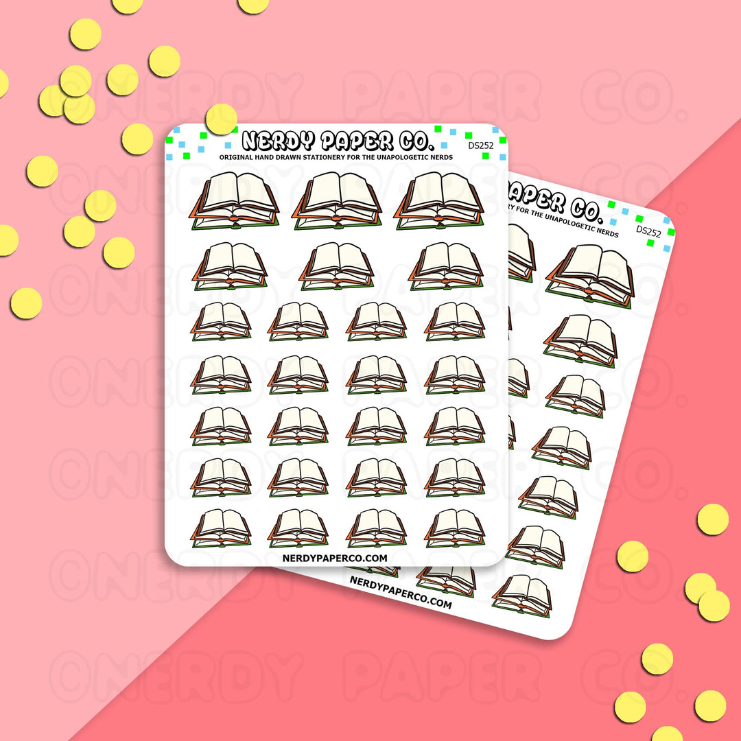 PILE OF BOOKS! - Hand Drawn Planner Stickers - DS252