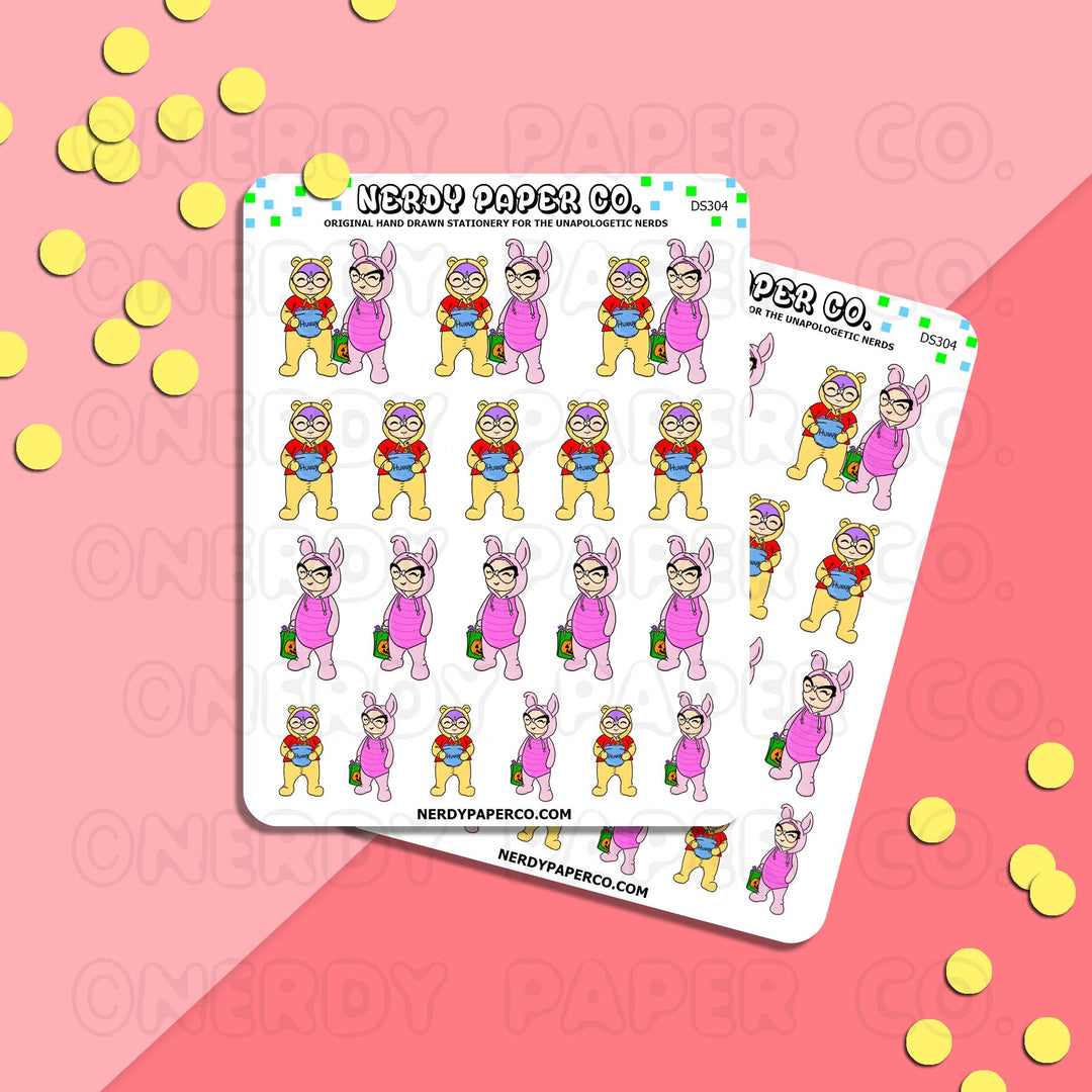 KAYLA AND SUZY TAKE HALLOWEEN - Hand Drawn Planner Stickers - DS304