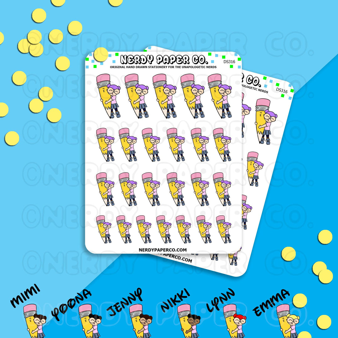 PENCIL IT IN KAYLA - Hand Drawn Planner Stickers - Deco - DS316