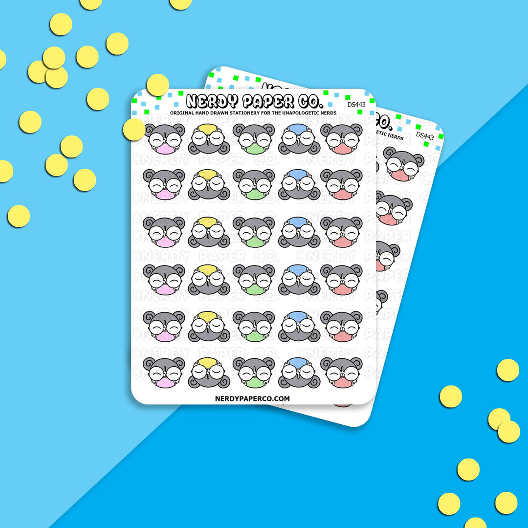 MASKED KAYLA - Hand Drawn Planner Stickers - Deco - DS443