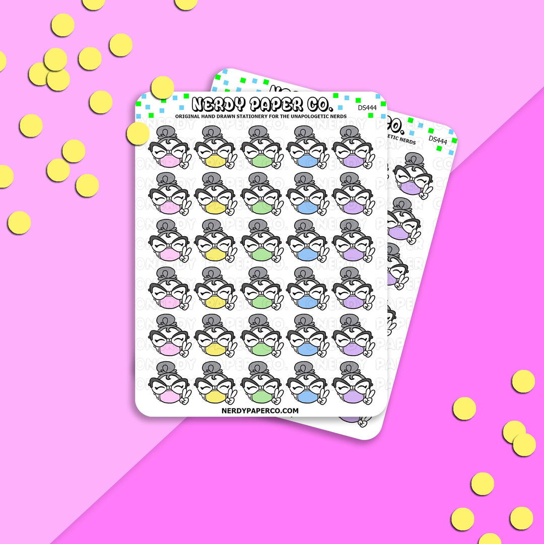 MASKED SUZY - Hand Drawn Planner Stickers - Deco - DS444