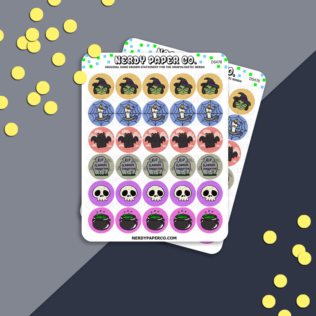 SPOOKY ICONS - Hand Drawn Planner Stickers - DS478