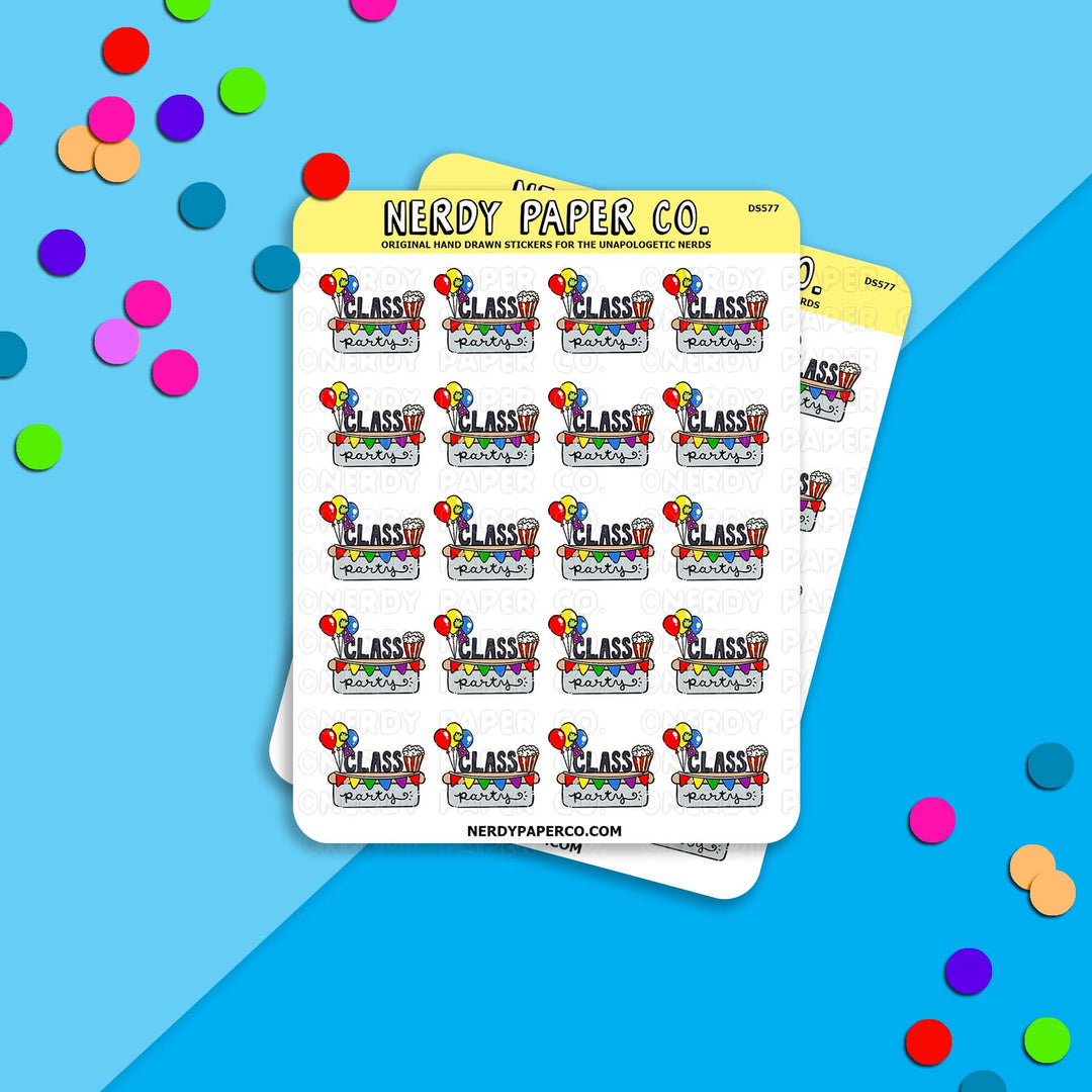 Class Party - Hand Drawn Planner Stickers - DS577