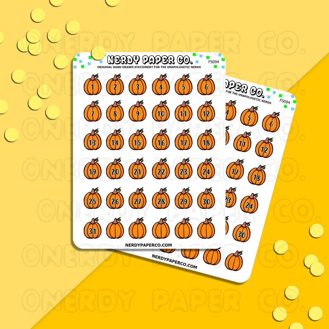 PUMPKIN DATES | Hand Drawn Planner Stickers - Deco | FS094
