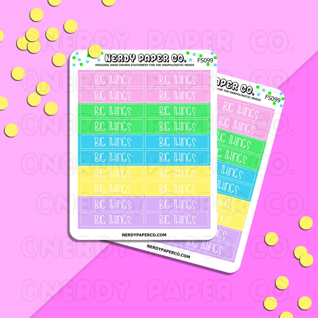 BIG THINGS - Hand Drawn Planner Stickers - FS099