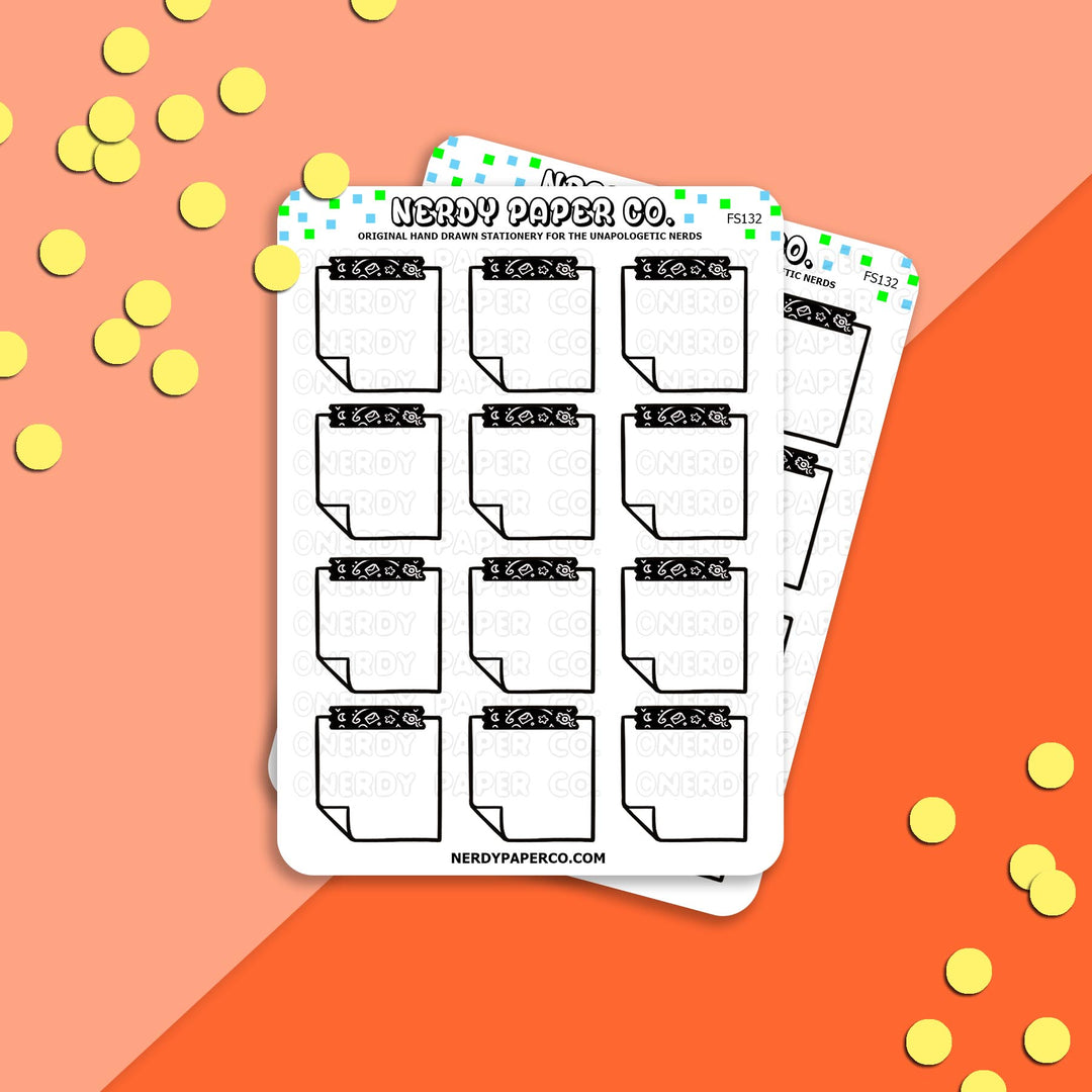Sticky Notes | Black - Hand Drawn Functional Planner Stickers -FS132