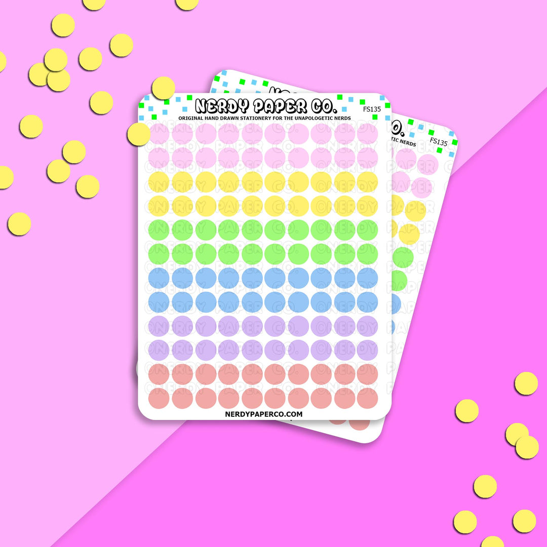 Pastel Dots - Hand Drawn Planner Stickers - FS135