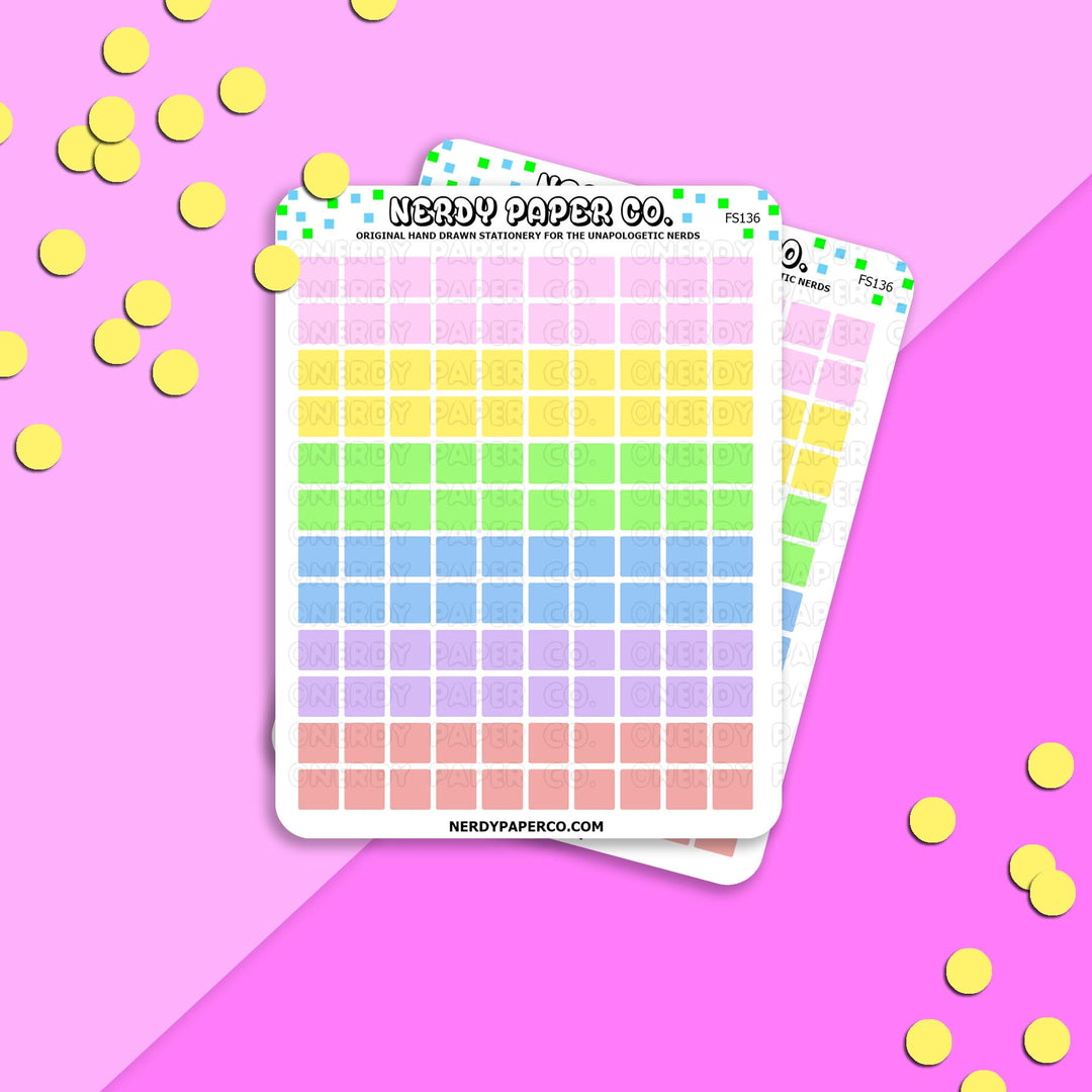Pastel Pixels - Hand Drawn Planner Stickers - FS136