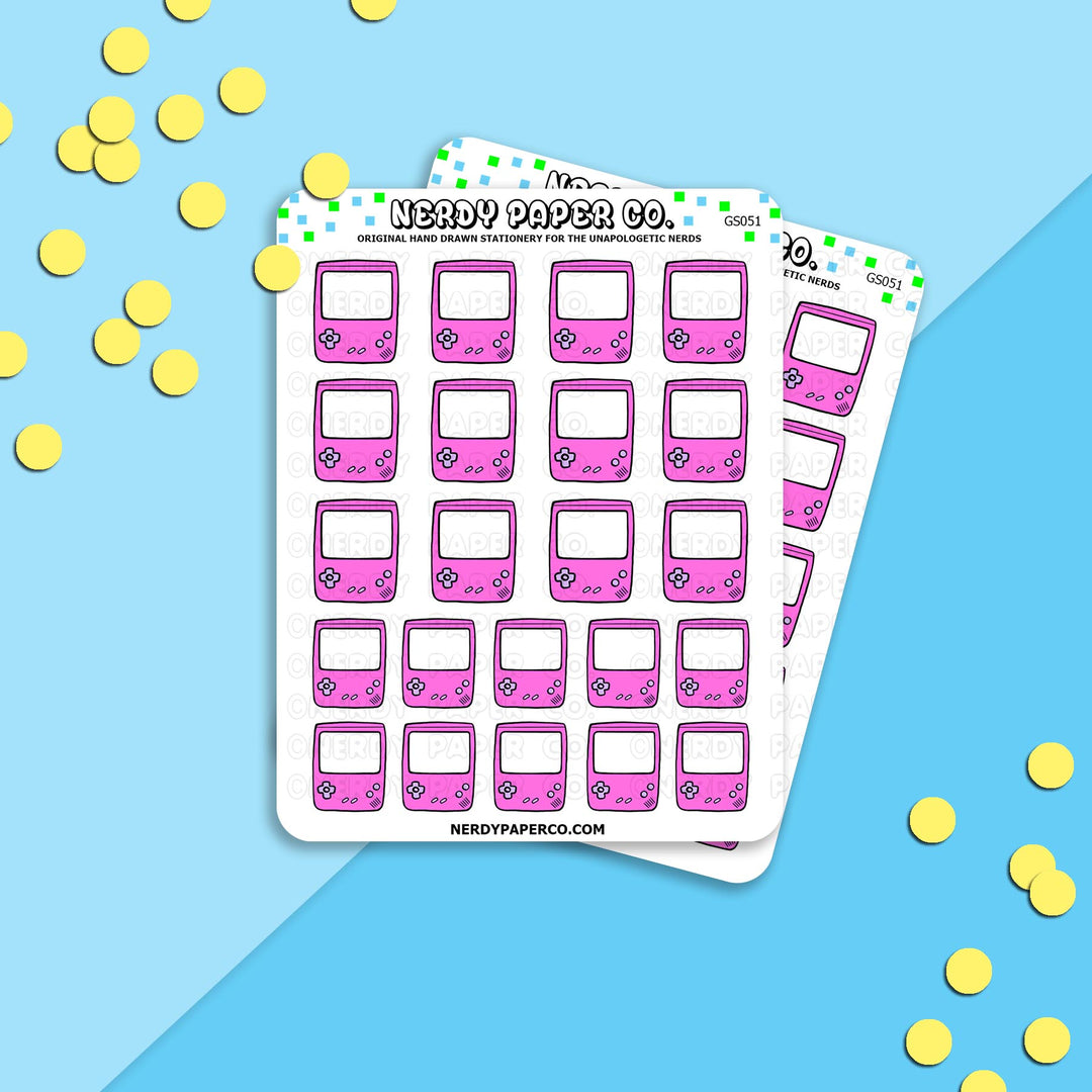 CANDY PINK GAMEBOY - Hand Drawn Planner Stickers - Deco -GS051