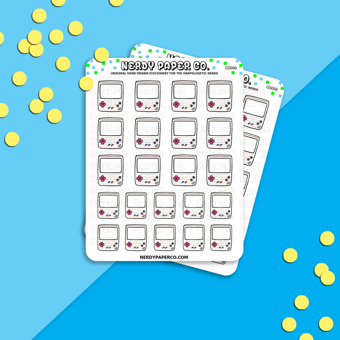 School Time Gameboy - Hand Drawn Planner Stickers - Deco -GS066