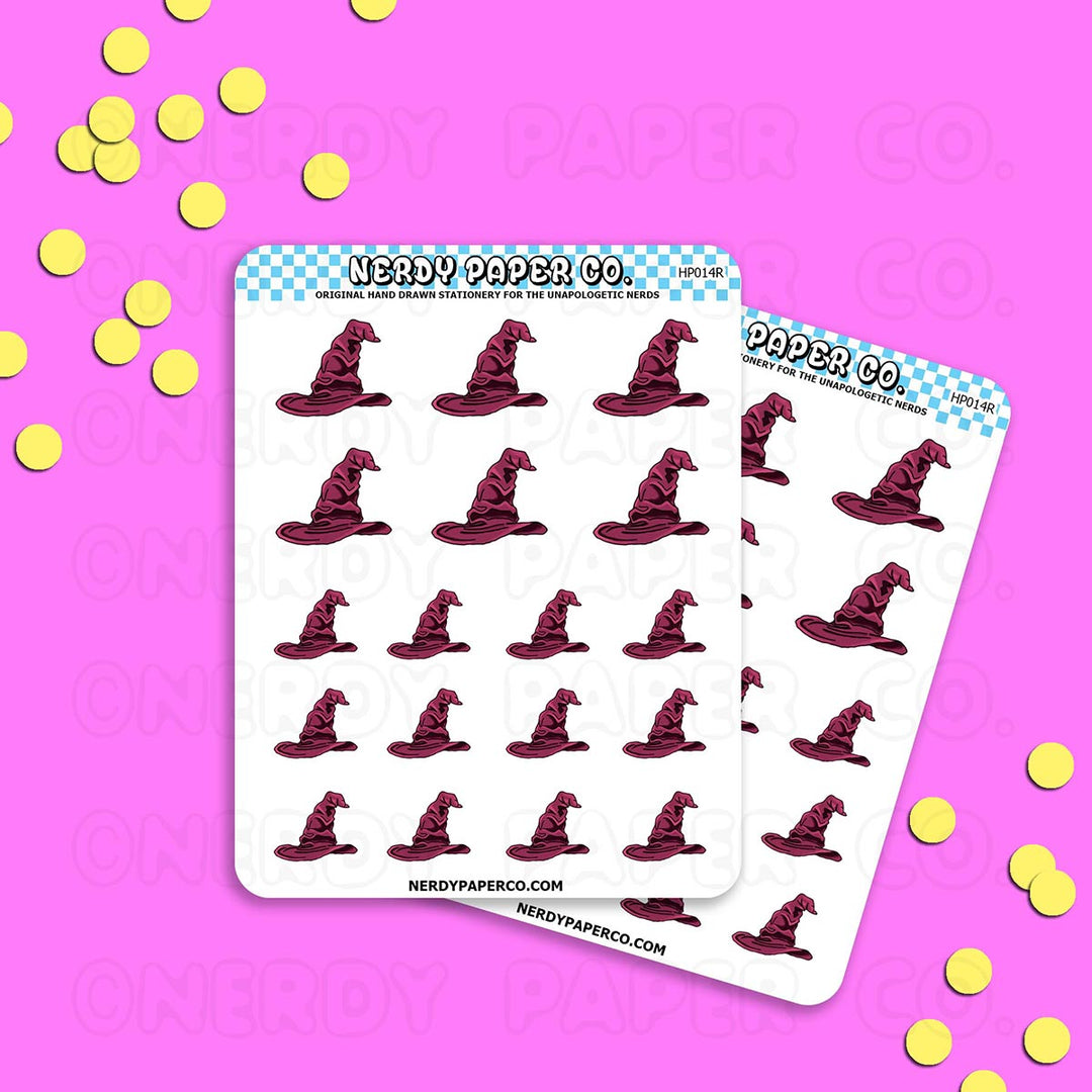 RED MAGICAL HAT - Hand Drawn Stickers Deco | HP014-R