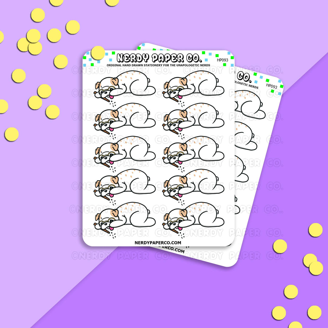 POOPED THEO PAWTER - Hand Drawn Planner Stickers - HP093