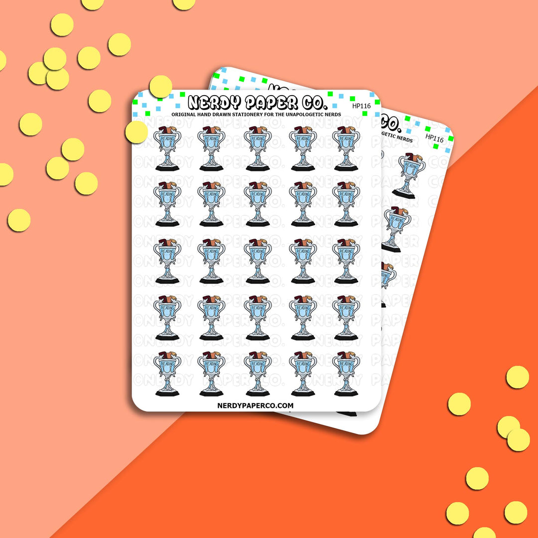 READING WIZARD CUP | Hand Drawn Stickers Deco | HP116