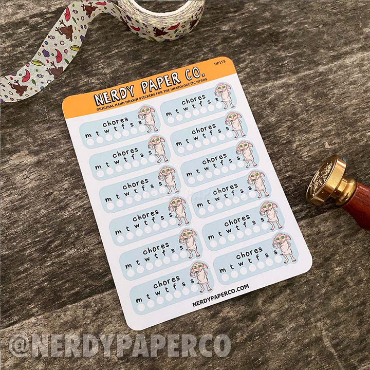 Weekly Elf Chore Boxes - Hand Drawn Functional Planner Stickers- Deco | D001