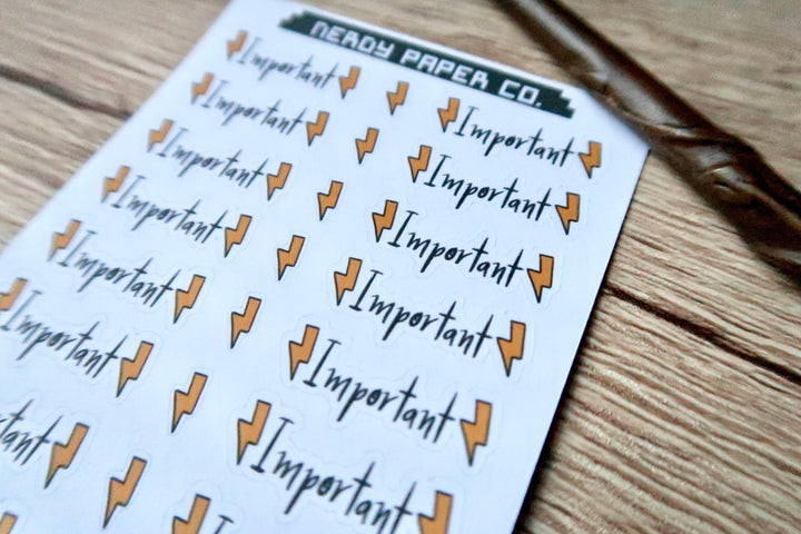 IMPORTANT LIGHTENING BOLTS - Hand drawn Stickers - HP008