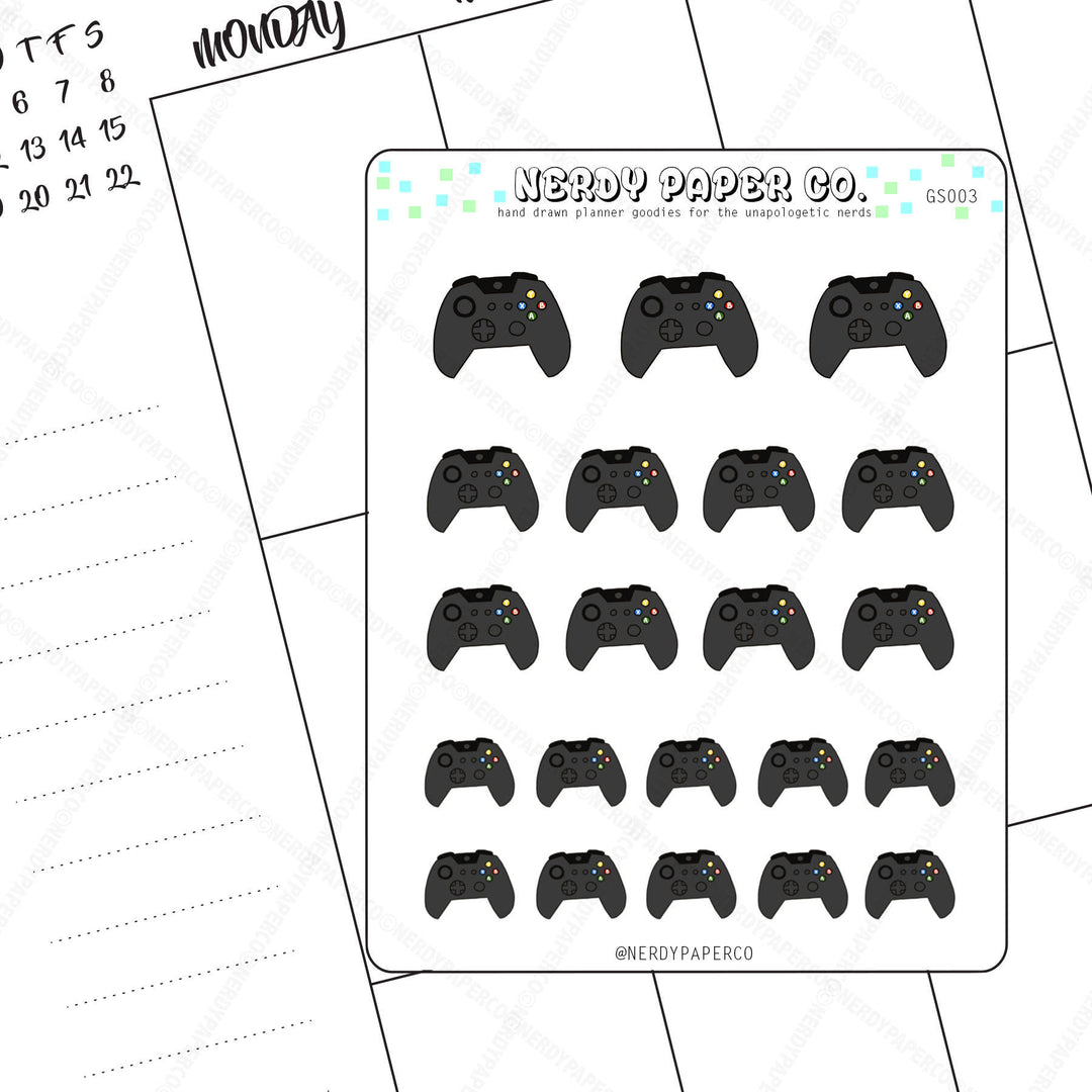 XBOX ONE - Game Controller Hand Drawn Planner Sticker- Deco |GS003