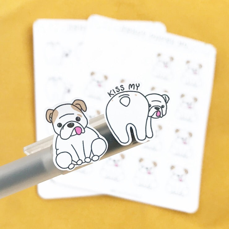 THEO Kiss My Butt- Hand Drawn Planner Stickers- DS014