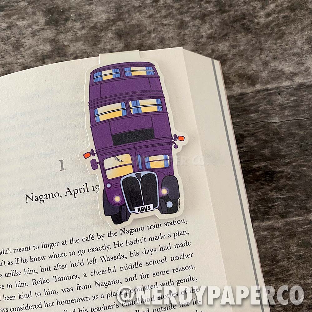 Magical Bus | Hand Drawn Magnetic Bookmark- MB007