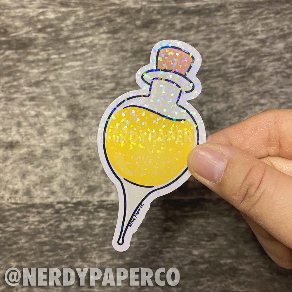 Lucky Potion - Hand Drawn Wizard Holographic Vinyl Sticker - WP
