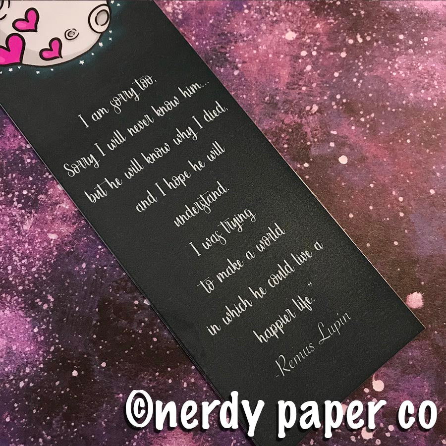 LUPIN QUOTE BOOKMARK | Hand Drawn Wizard Beaded Bookmark
