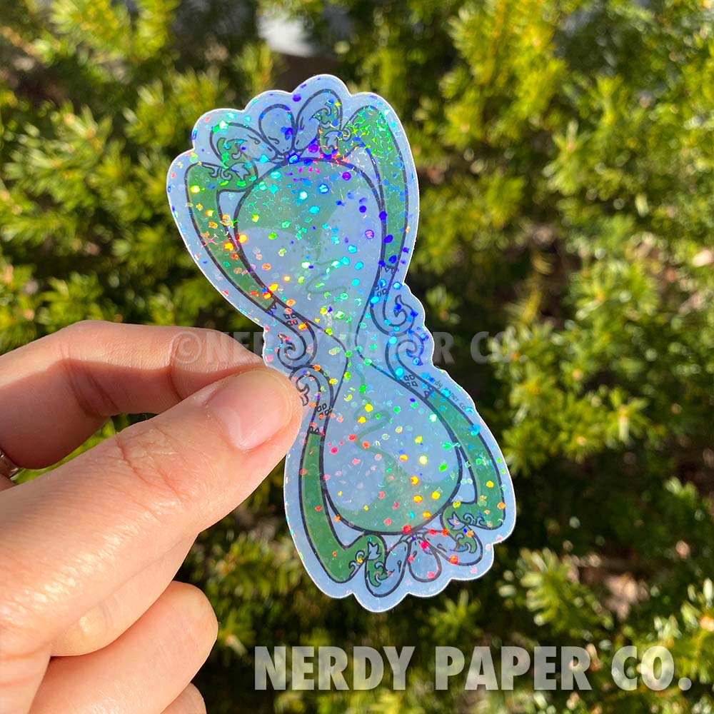 Magical Hourglass - Hand Drawn Holographic Clear Vinyl - WP