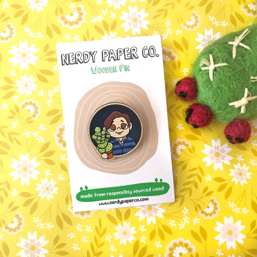 A Wizard And His Cactus | Wooden pin - WP010