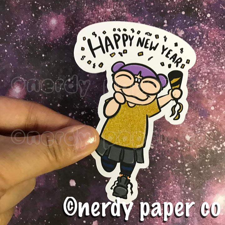 NEW YEARS KAYLA-  Hand Drawn Inspired  Planner Die Cut