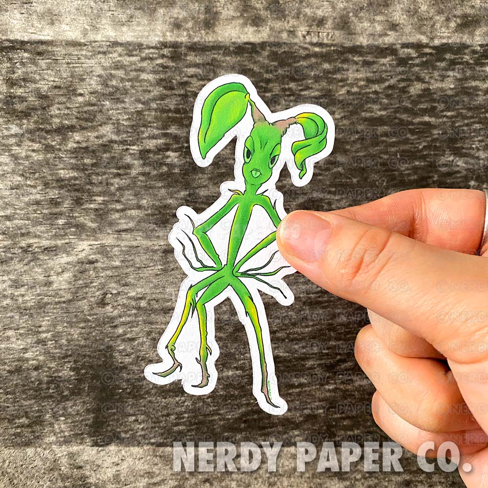 Angry Little Green Man | MAGICAL CREATURE #21 - Hand Drawn Wizard Diecut