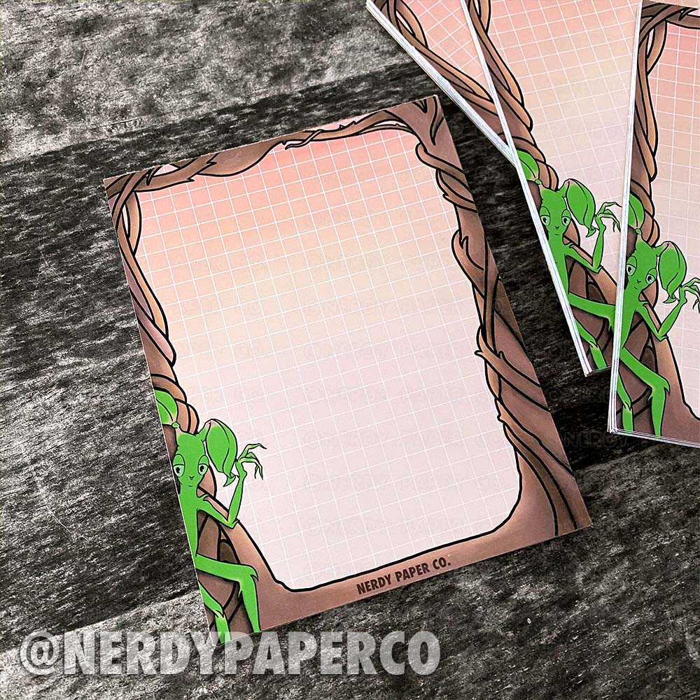Little Green Man - Hand Drawn Notepad - NP001