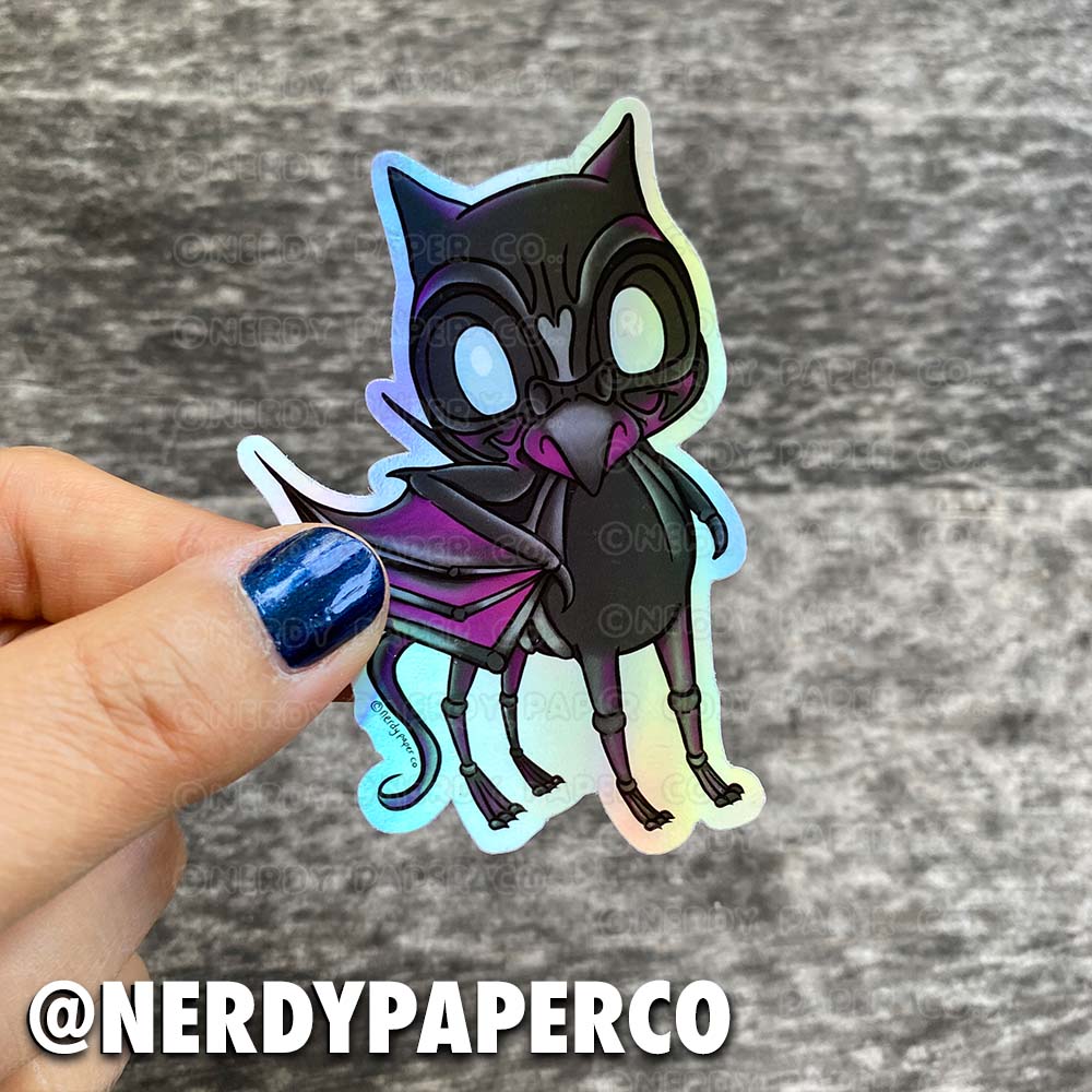 Flying Skeleton Horse | MAGICAL CREATURE - Hand Drawn Wizard Holographic Vinyl Sticker