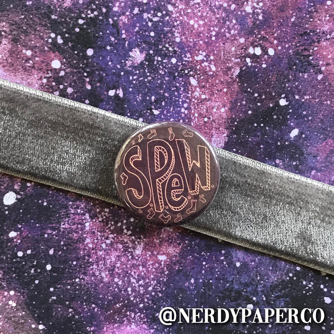 SPEW PIN BADGE |  Hand Drawn Wizard Art | Handmade Pin Badge