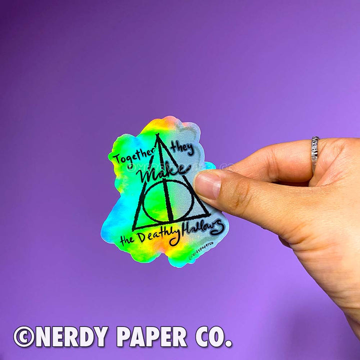 The Hallows - Hand Drawn Waterproof Holo Foil Vinyl Sticker - WP