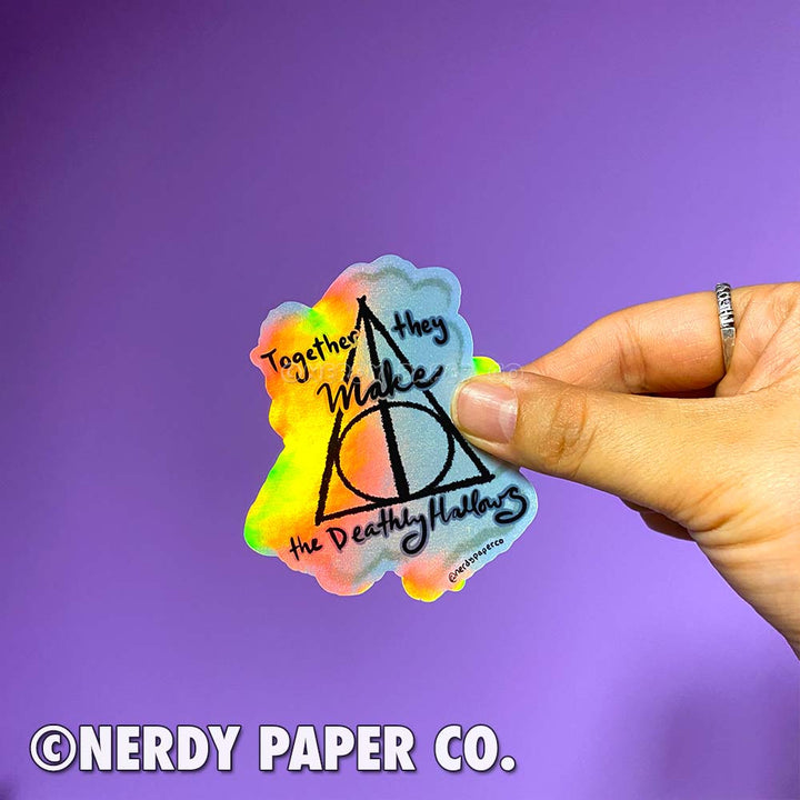 The Hallows - Hand Drawn Waterproof Holo Foil Vinyl Sticker - WP