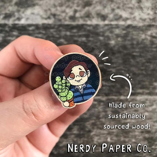 A Wizard And His Cactus | Wooden pin - WP010
